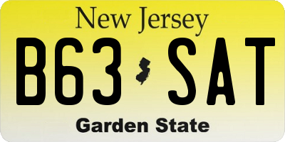 NJ license plate B63SAT