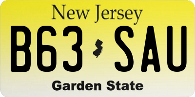 NJ license plate B63SAU