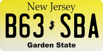 NJ license plate B63SBA