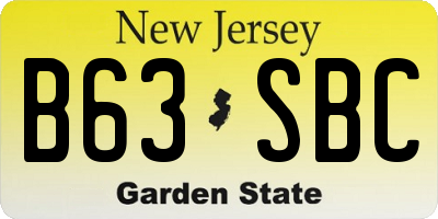 NJ license plate B63SBC