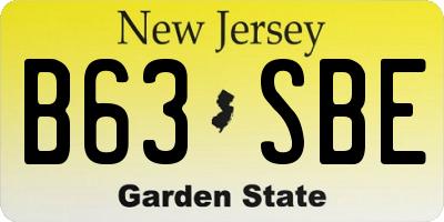 NJ license plate B63SBE