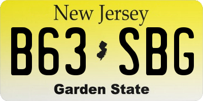 NJ license plate B63SBG