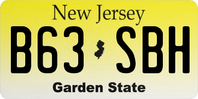 NJ license plate B63SBH