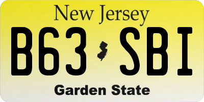 NJ license plate B63SBI