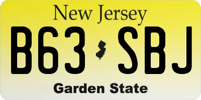 NJ license plate B63SBJ