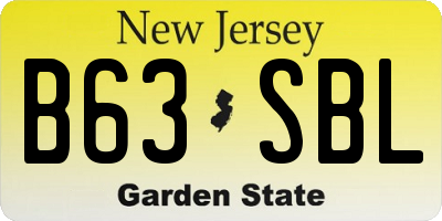 NJ license plate B63SBL