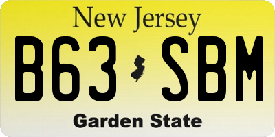 NJ license plate B63SBM