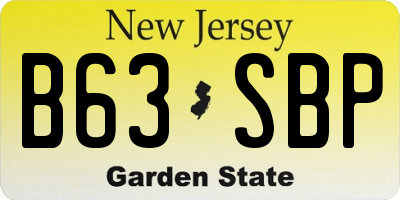 NJ license plate B63SBP