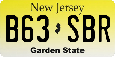 NJ license plate B63SBR