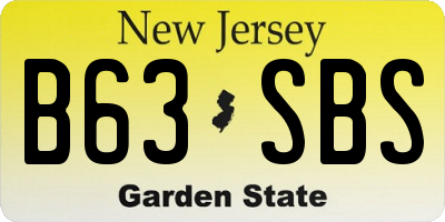 NJ license plate B63SBS
