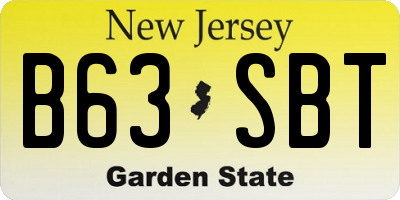 NJ license plate B63SBT
