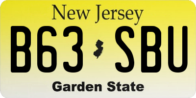 NJ license plate B63SBU