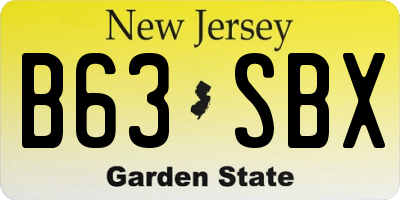 NJ license plate B63SBX
