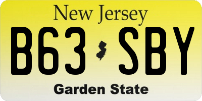 NJ license plate B63SBY