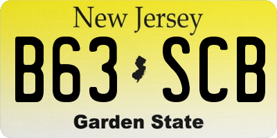 NJ license plate B63SCB