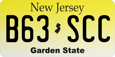 NJ license plate B63SCC