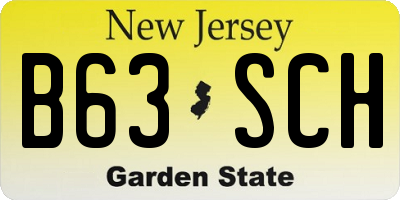 NJ license plate B63SCH
