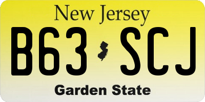 NJ license plate B63SCJ