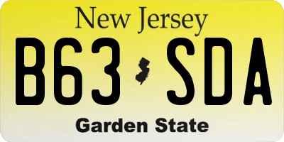 NJ license plate B63SDA