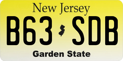 NJ license plate B63SDB