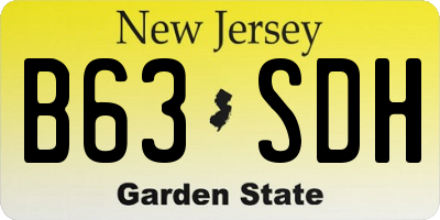 NJ license plate B63SDH