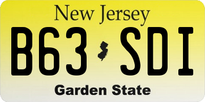 NJ license plate B63SDI