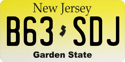 NJ license plate B63SDJ