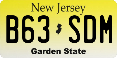 NJ license plate B63SDM