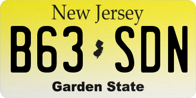 NJ license plate B63SDN