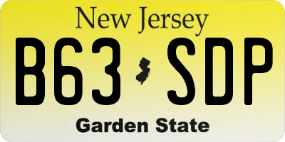 NJ license plate B63SDP