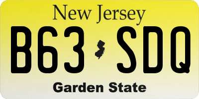 NJ license plate B63SDQ