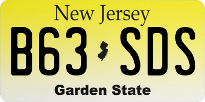 NJ license plate B63SDS