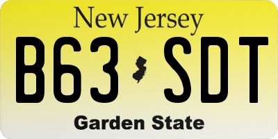NJ license plate B63SDT