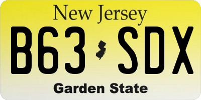 NJ license plate B63SDX