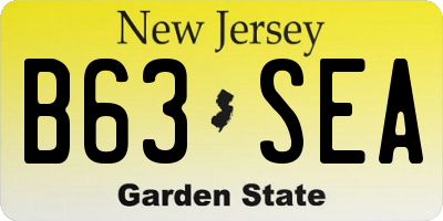 NJ license plate B63SEA
