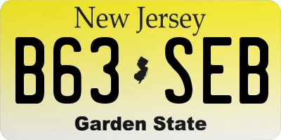 NJ license plate B63SEB
