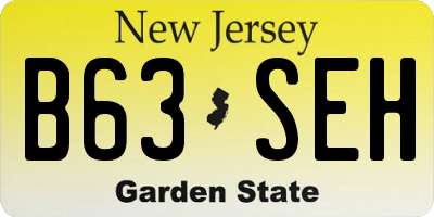 NJ license plate B63SEH