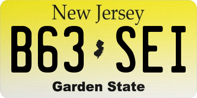 NJ license plate B63SEI