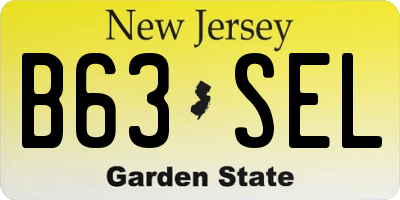 NJ license plate B63SEL