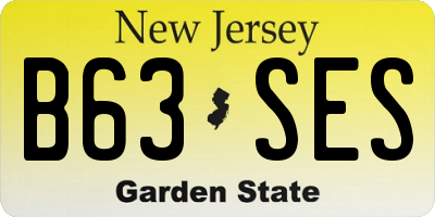 NJ license plate B63SES