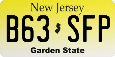 NJ license plate B63SFP