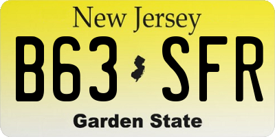 NJ license plate B63SFR