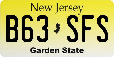 NJ license plate B63SFS