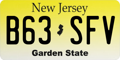 NJ license plate B63SFV