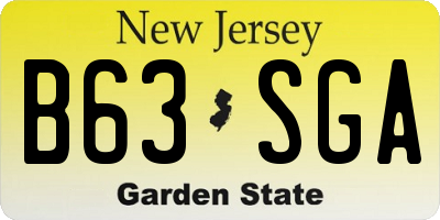 NJ license plate B63SGA