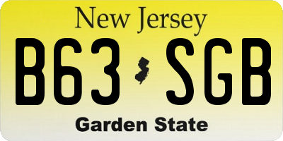 NJ license plate B63SGB