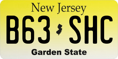 NJ license plate B63SHC