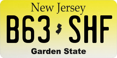NJ license plate B63SHF