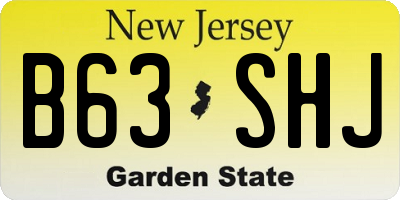 NJ license plate B63SHJ