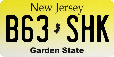 NJ license plate B63SHK